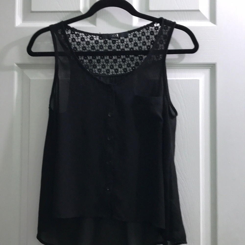 Dressy black button up tank
